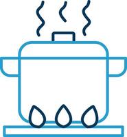 Boiling Line Blue Two Color Icon vector