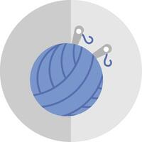 Yarn Ball Flat Scale Icon vector