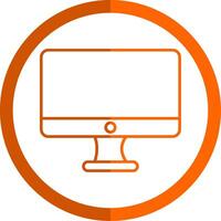 Monitor Line Orange Circle Icon vector