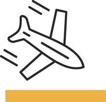 Plane Skined Filled Icon vector