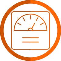 peso línea naranja circulo icono vector