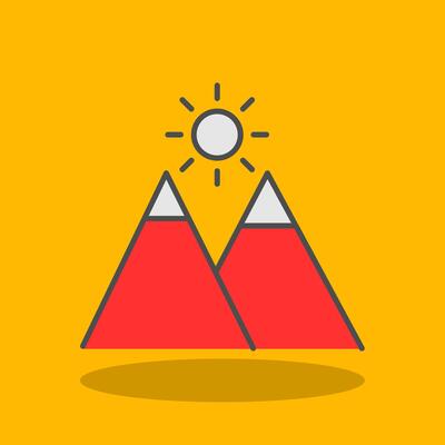 Mountains Filled Shadow Icon