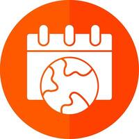 Eco calendar Glyph Red Circle Icon vector