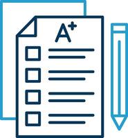 Exam Line Blue Two Color Icon vector