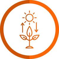 Photosynthesis Line Orange Circle Icon vector