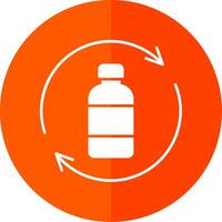 Bottle Recycling Glyph Red Circle Icon vector