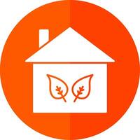 Eco Home Glyph Red Circle Icon vector