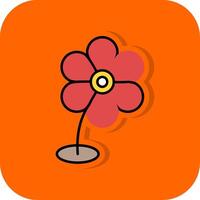 Flower Filled Orange background Icon vector
