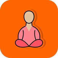 Meditation Filled Orange background Icon vector