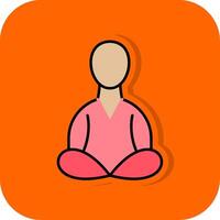 Meditation Filled Orange background Icon vector