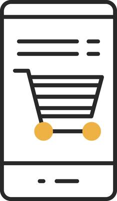Online Shopping Skined Filled Icon