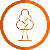 Tree Line Orange Circle Icon vector