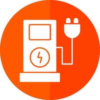 Electric Charge Glyph Red Circle Icon vector