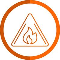 Hazards Line Orange Circle Icon vector