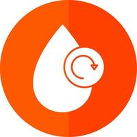 Water Recycle Glyph Red Circle Icon vector