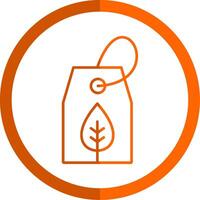 Eco Tag Line Orange Circle Icon vector