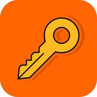 Key Filled Orange background Icon vector