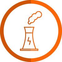 contaminación línea naranja circulo icono vector