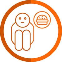 Beggar Line Orange Circle Icon vector