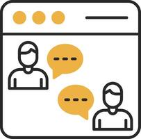 Online Chat Skined Filled Icon vector