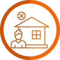 Homeless Line Orange Circle Icon vector