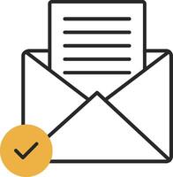 Open Email Skined Filled Icon vector