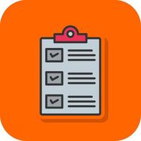 Shopping List Filled Orange background Icon vector