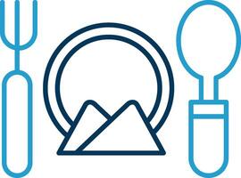 Cutlery Line Blue Two Color Icon vector