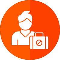 Unemployed Glyph Red Circle Icon vector