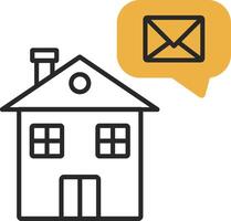 Home Message Skined Filled Icon vector