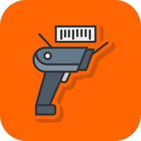 Scanner Filled Orange background Icon vector