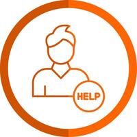 Help Line Orange Circle Icon vector