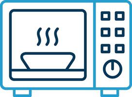 Microwave Line Blue Two Color Icon vector