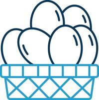 Eggs Basket Line Blue Two Color Icon vector