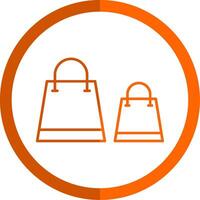 Bags Line Orange Circle Icon vector