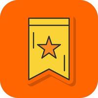 Book Marked Filled Orange background Icon vector