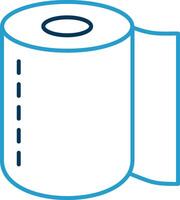 Toilet Roll Line Blue Two Color Icon vector