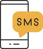 Sms Skined Filled Icon vector