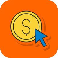 Pay Per Click Filled Orange background Icon vector