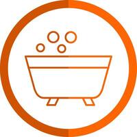 Bathtub Line Orange Circle Icon vector