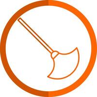 Duster Line Orange Circle Icon vector