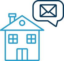 Home Message Line Blue Two Color Icon vector