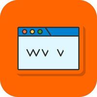 Www Filled Orange background Icon vector