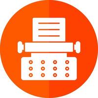 Typewriter Glyph Red Circle Icon vector