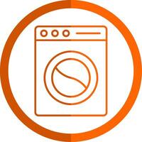 Laundry Line Orange Circle Icon vector