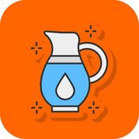 Jug Filled Orange background Icon vector