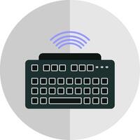 inalámbrico teclado plano escala icono vector