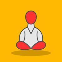 Meditation Filled Shadow Icon vector