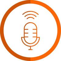 Voice Assistant Line Orange Circle Icon vector
