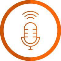 Voice Assistant Line Orange Circle Icon vector